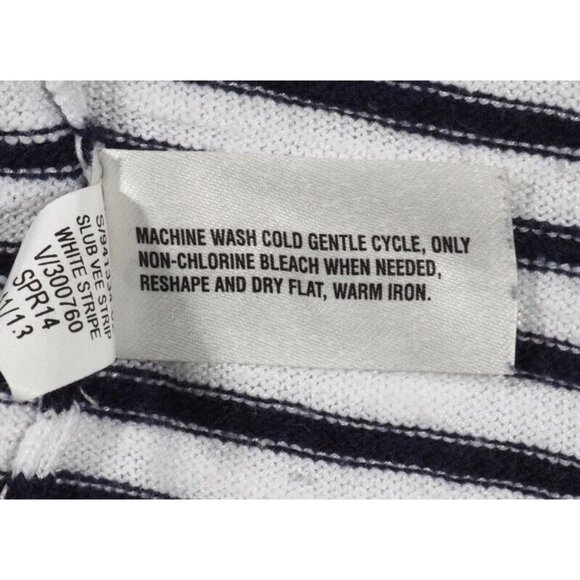 Gap Sweater Women Size Small  V Neck Striped Long Sleeve Black White Pullover - Picture 11 of 11